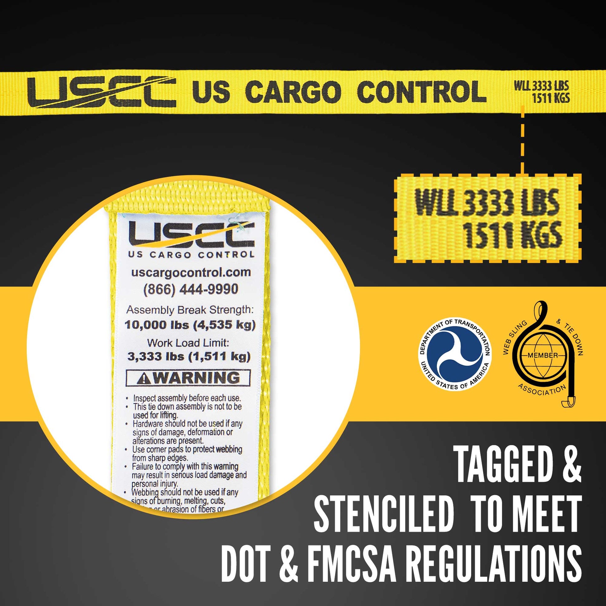 20' endless ratchet strap -  WSTDA approved 2" heavy duty endless ratchet strap 