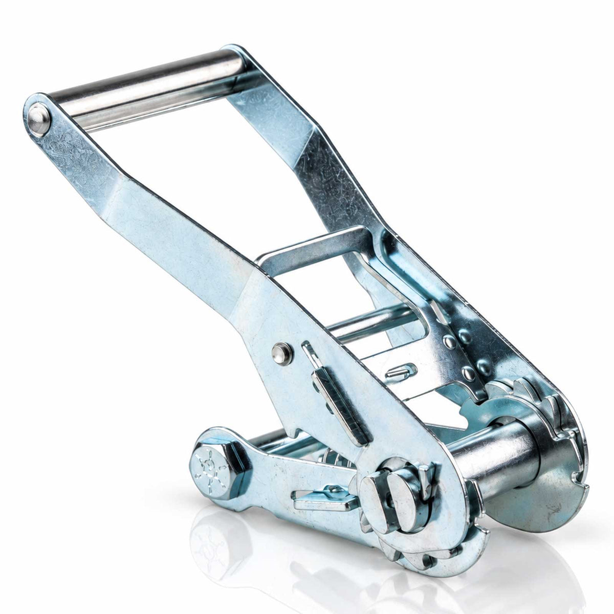 2" Long Wide Handle Ratchet - White Zinc