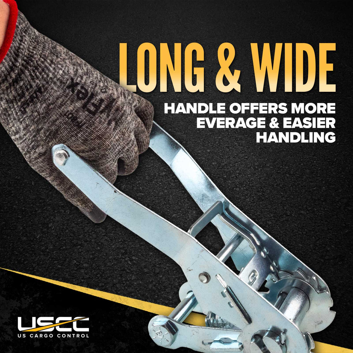 2" Long Wide Handle Ratchet - White Zinc