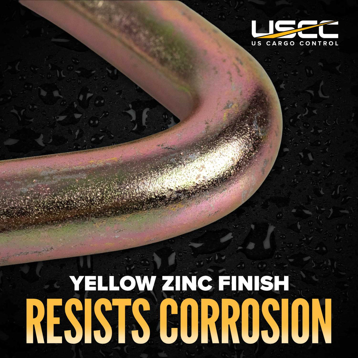 2" Double J Long Yellow Zinc Wire Hook | 11,000 lbs. BS