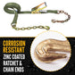 27' ratchet strap -  zinc coated hardware resists corrosion