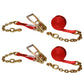 27' ratchet strap -  2" red chain end ratchet strap
