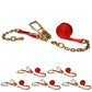27' ratchet strap -  2" red chain end ratchet strap