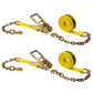 30' ratchet strap -  2" yellow chain end ratchet strap