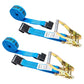 18' ratchet strap -  2" blue flat hook ratchet strap