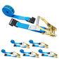 27' ratchet strap -  2" blue flat hook ratchet strap