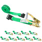 18' ratchet strap -  2" green flat hook ratchet strap
