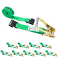 27' ratchet strap -  2" green flat hook ratchet strap