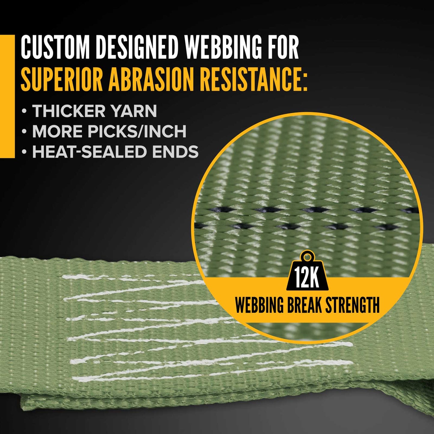 2" x 30' Ratchet Strap with Flat Hooks | Olive Drab