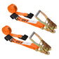 18' ratchet strap -  2" orange flat hook ratchet strap