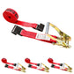 27' ratchet strap -  2" red flat hook ratchet strap