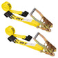 12' ratchet strap -  2" yellow flat hook ratchet strap