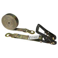 12' ratchet strap -  2" camo flat snap hook ratchet strap