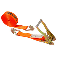 2" x 30' Ratchet Strap with Long Wire Hooks | Orange