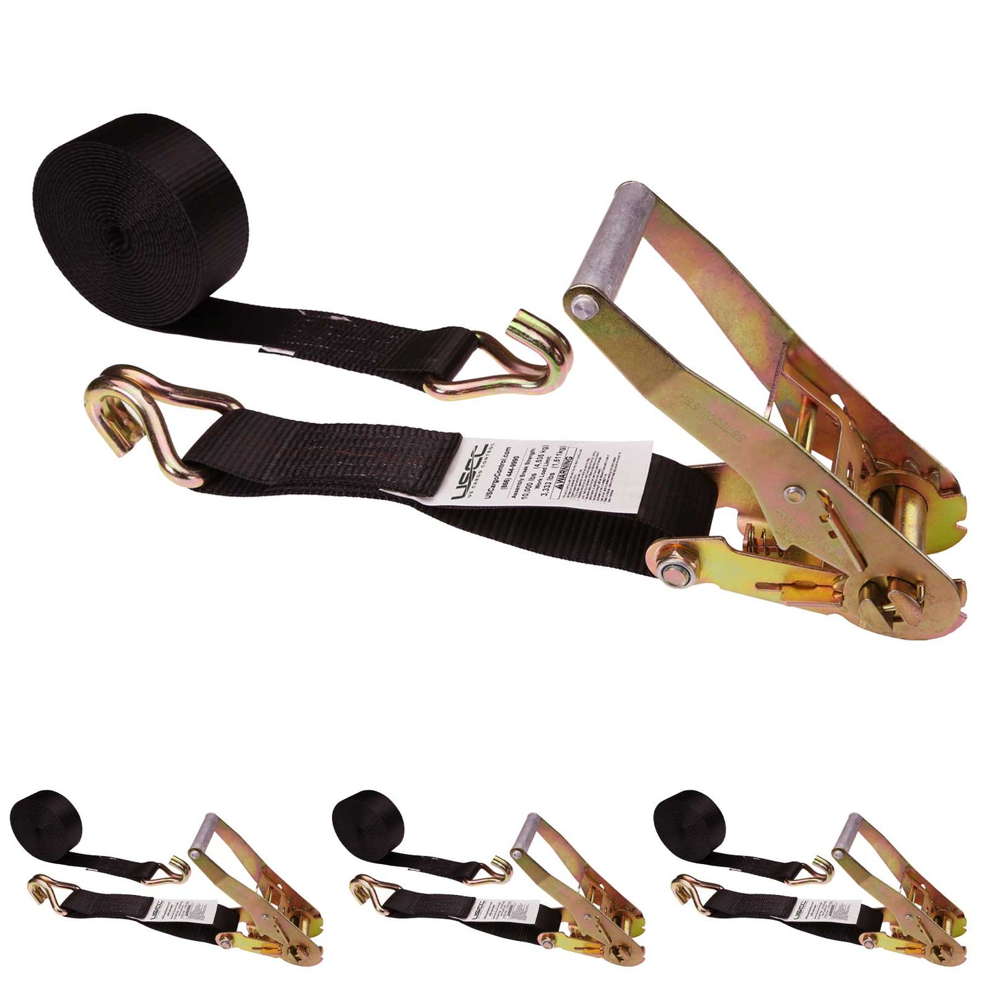 30' ratchet strap -  2" black wire hook ratchet strap