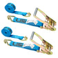 24' ratchet strap -  2" blue wire hook ratchet strap