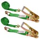 27' ratchet strap -  2" green wire hook ratchet strap