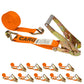 27' ratchet strap -  2" orange wire hook ratchet strap