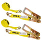 24' ratchet strap -  2" yellow wire hook ratchet strap