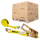 24' ratchet strap -  2" yellow wire hook ratchet strap