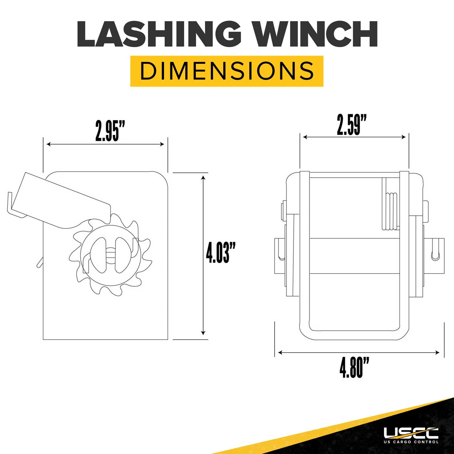 2" Right-Handed Lashing Truck Tie Down Winch