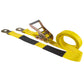 2" x 16' Ratchet Strap with Flat Snap Hooks & Wear Pads | Yellow