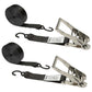 8' ratchet strap -  2" black s hooks ratchet strap