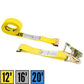2" x 12' Yellow E-Track Ratchet Strap w/ Spring E-Fittings | 1' Fixed End            image 2 of 9