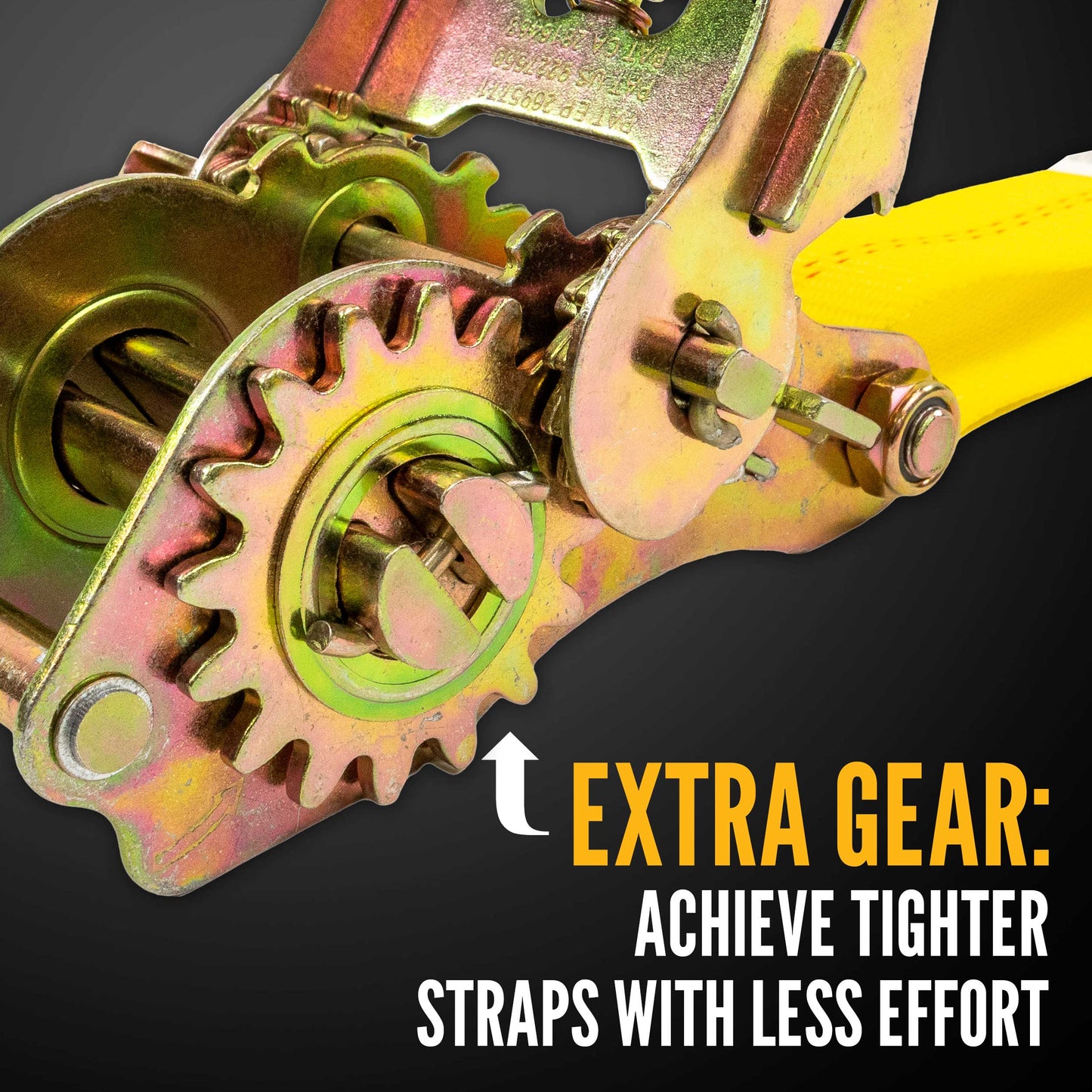 2" x 30' Gear-Driving Reverse-Action Ratchet Strap w/ Flat Hook