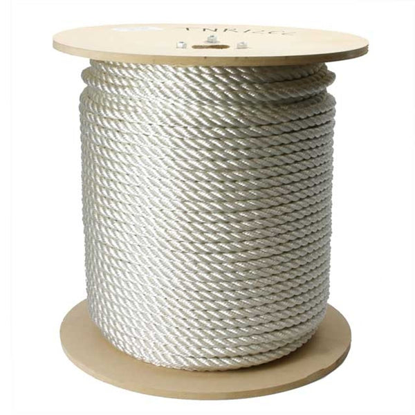 3-Strand Twisted White Polypropylene Rope