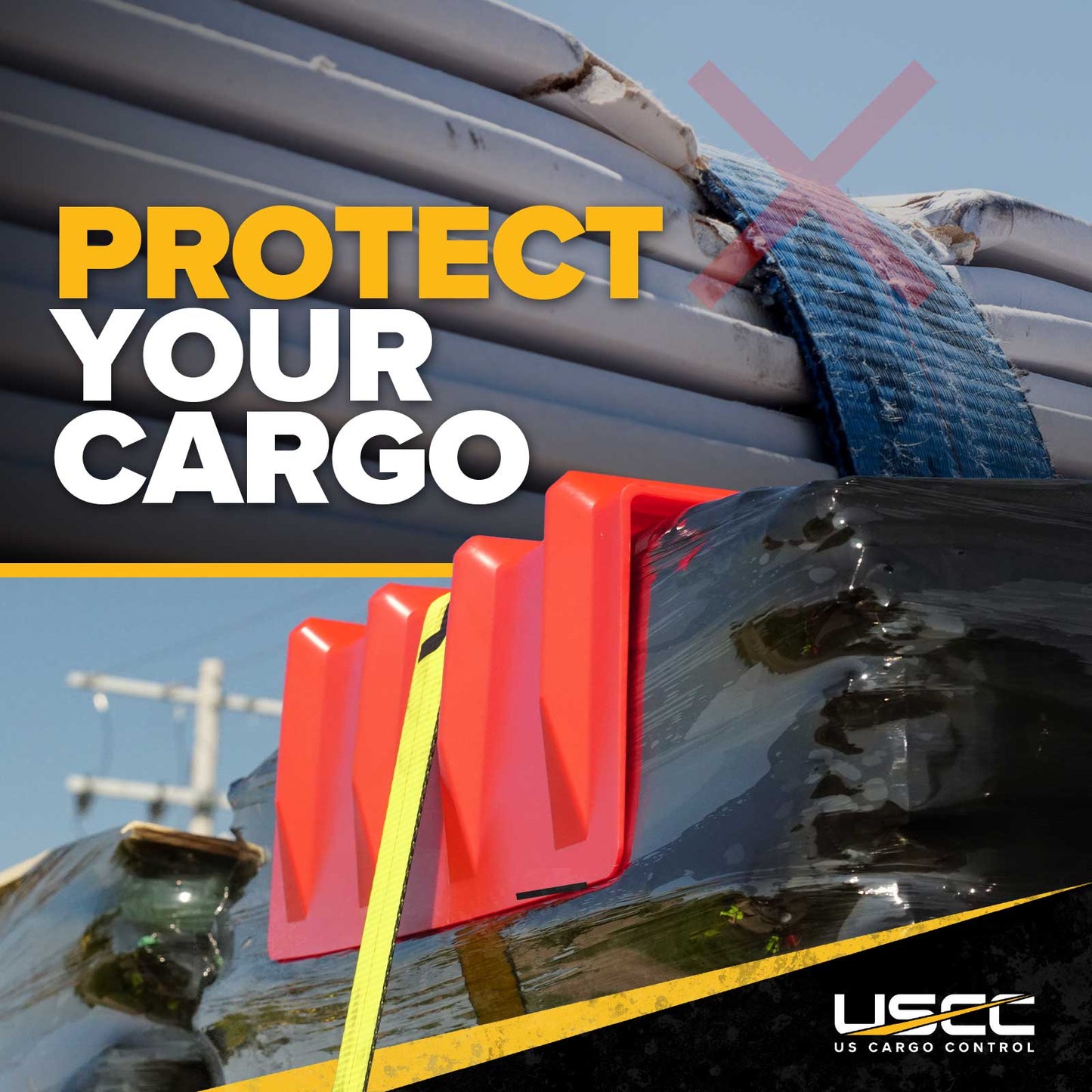 24" Cargo Corner Protector | Red Plastic | 400-Pack (Pallet)