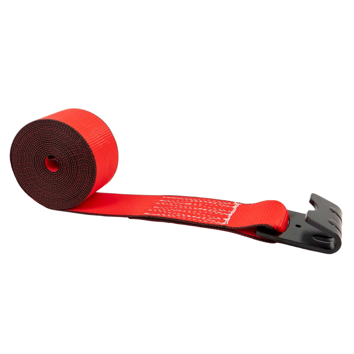 3" X 50' Winch Strap with Flat Hook | Red