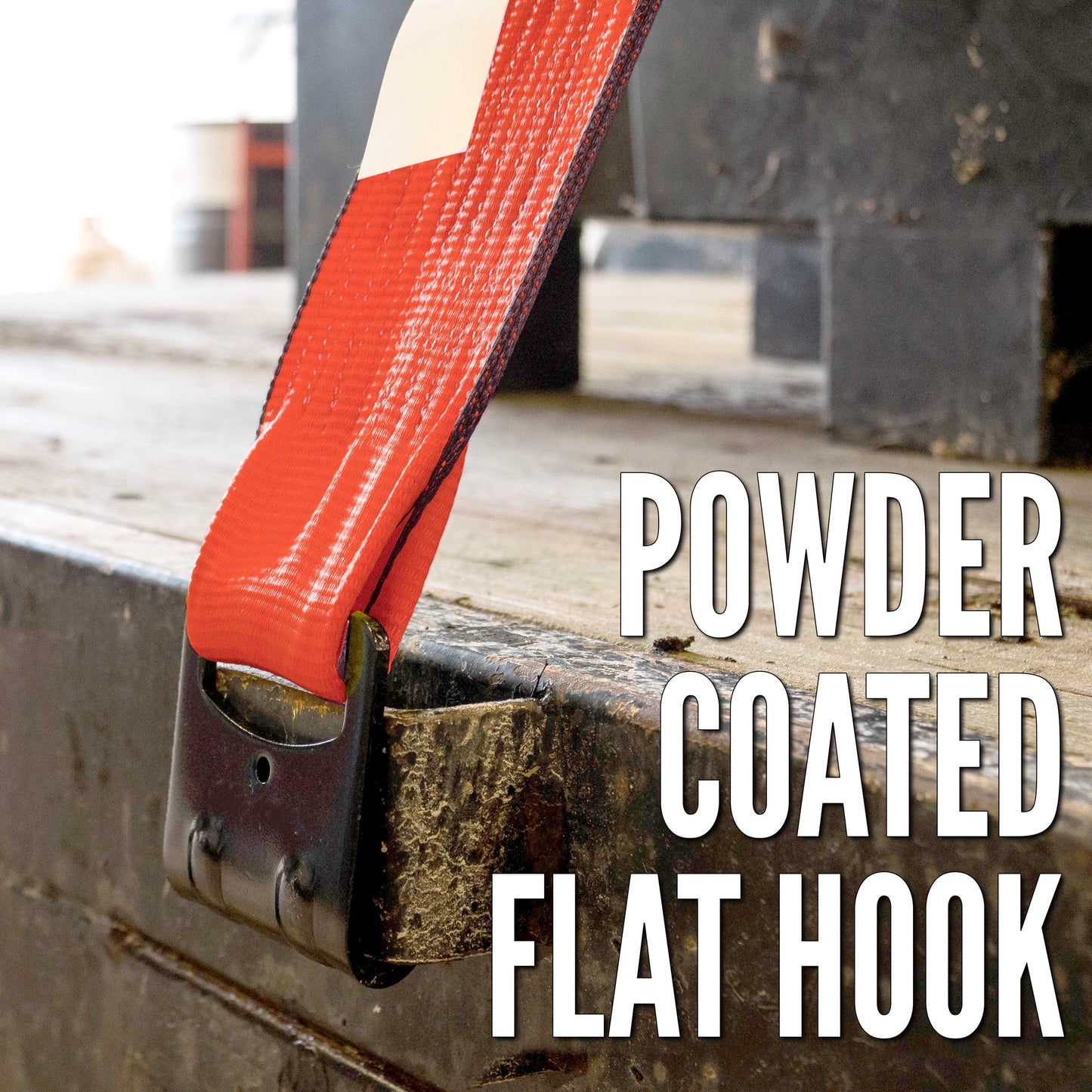 3" X 50' Winch Strap with Flat Hook | Red