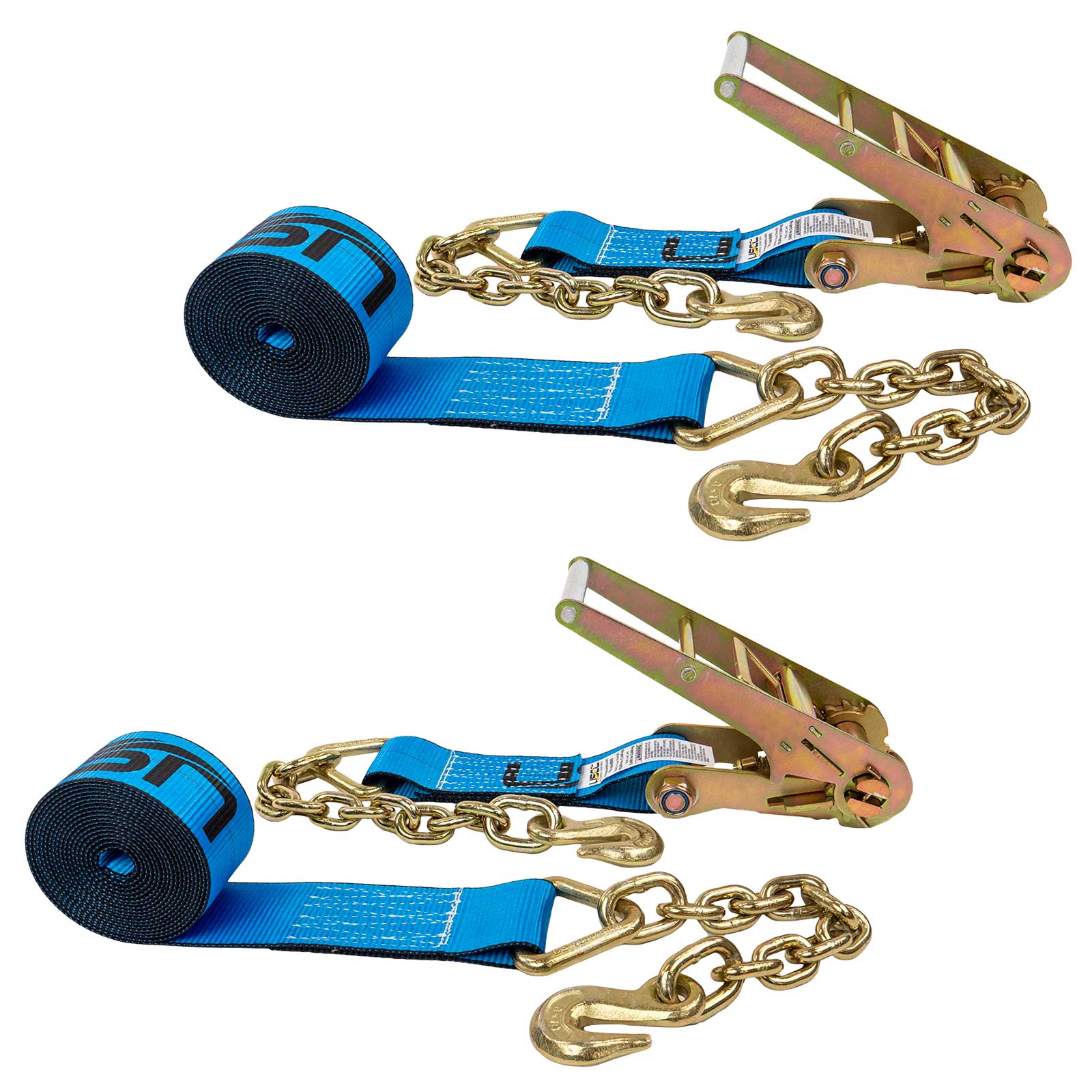 3-x-40-blue-ratchet-strap-w-chain-extensions Image 1