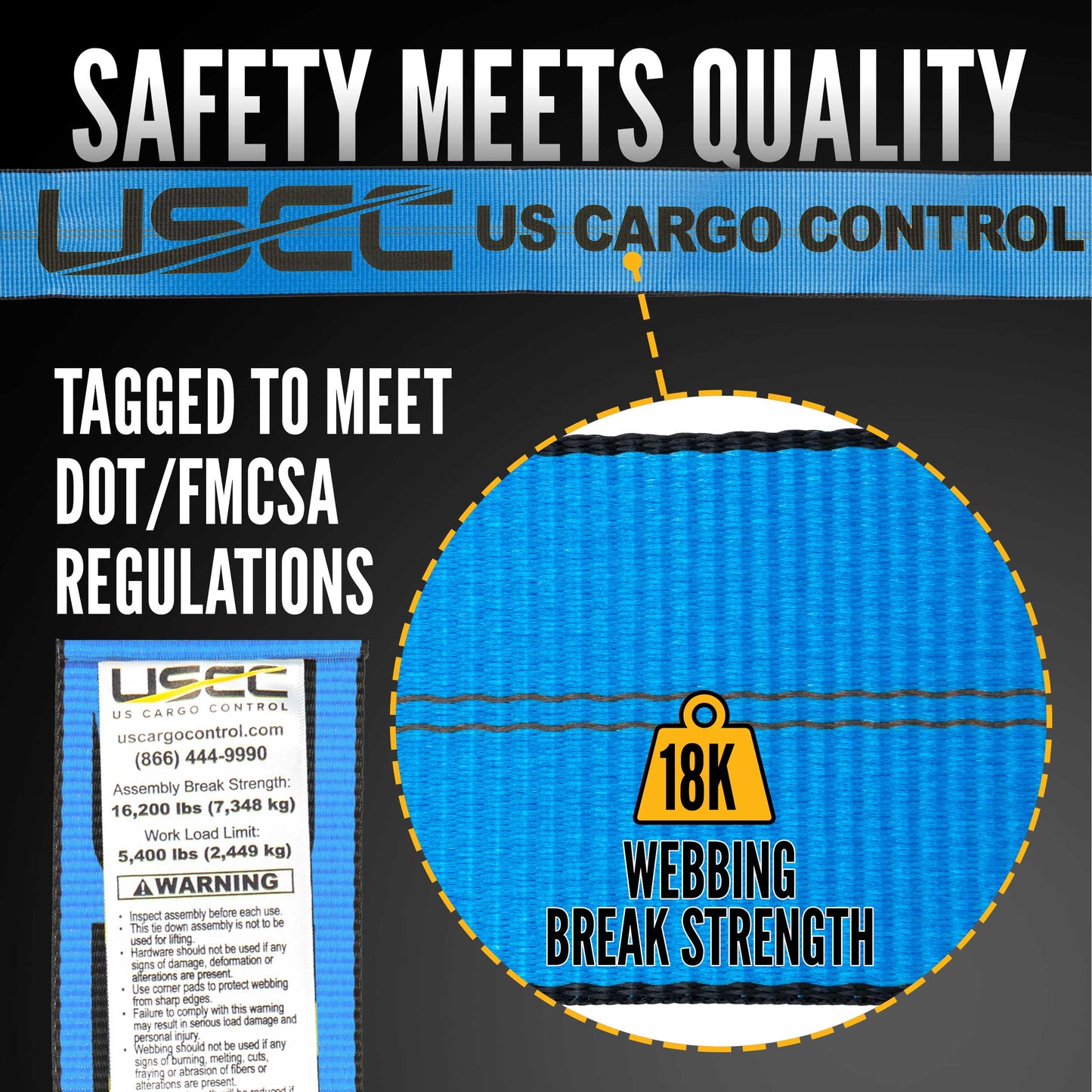 3-x-40-blue-ratchet-strap-w-chain-extensions Image 2