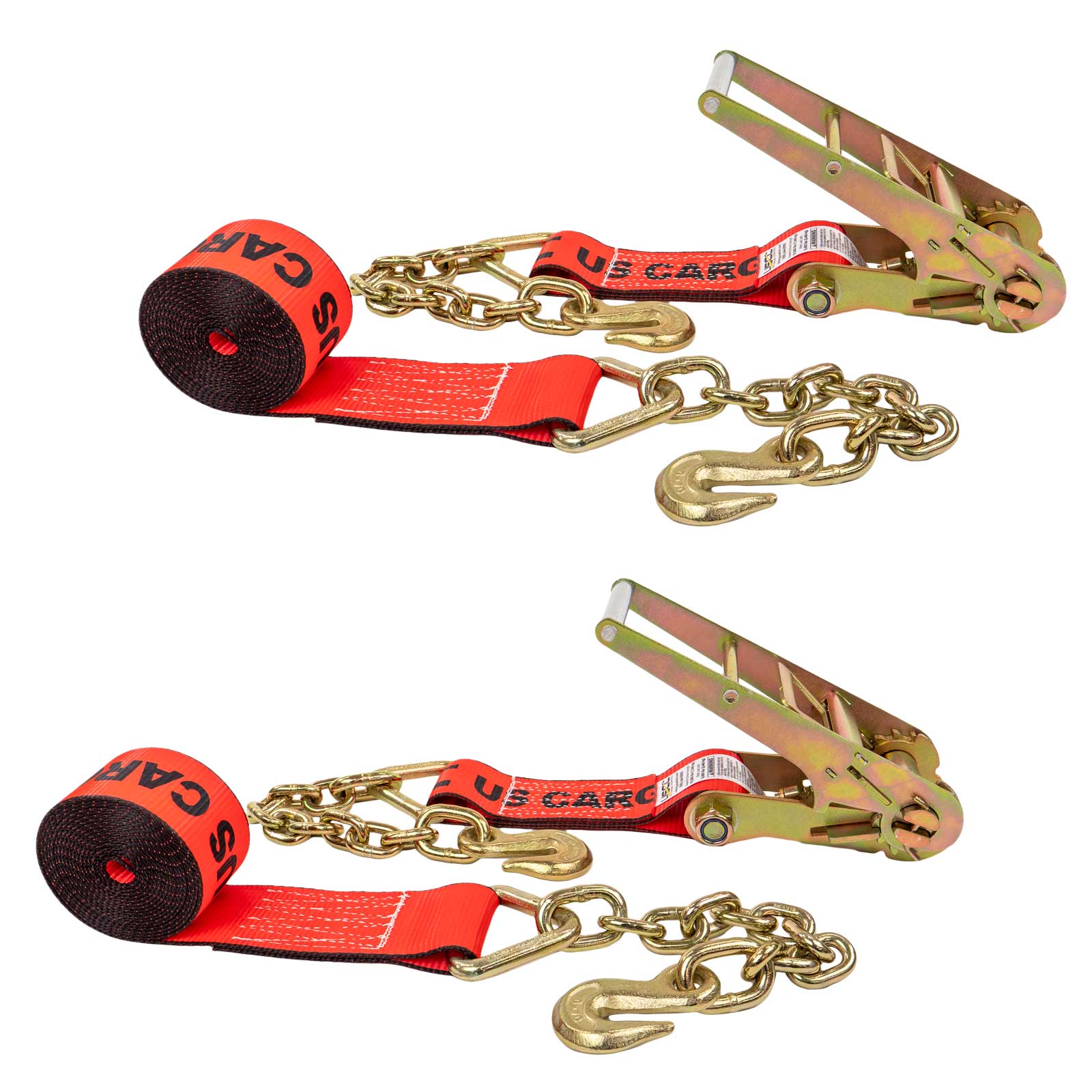 3-x-20-red-ratchet-strap-w-chain-extensions Image 1