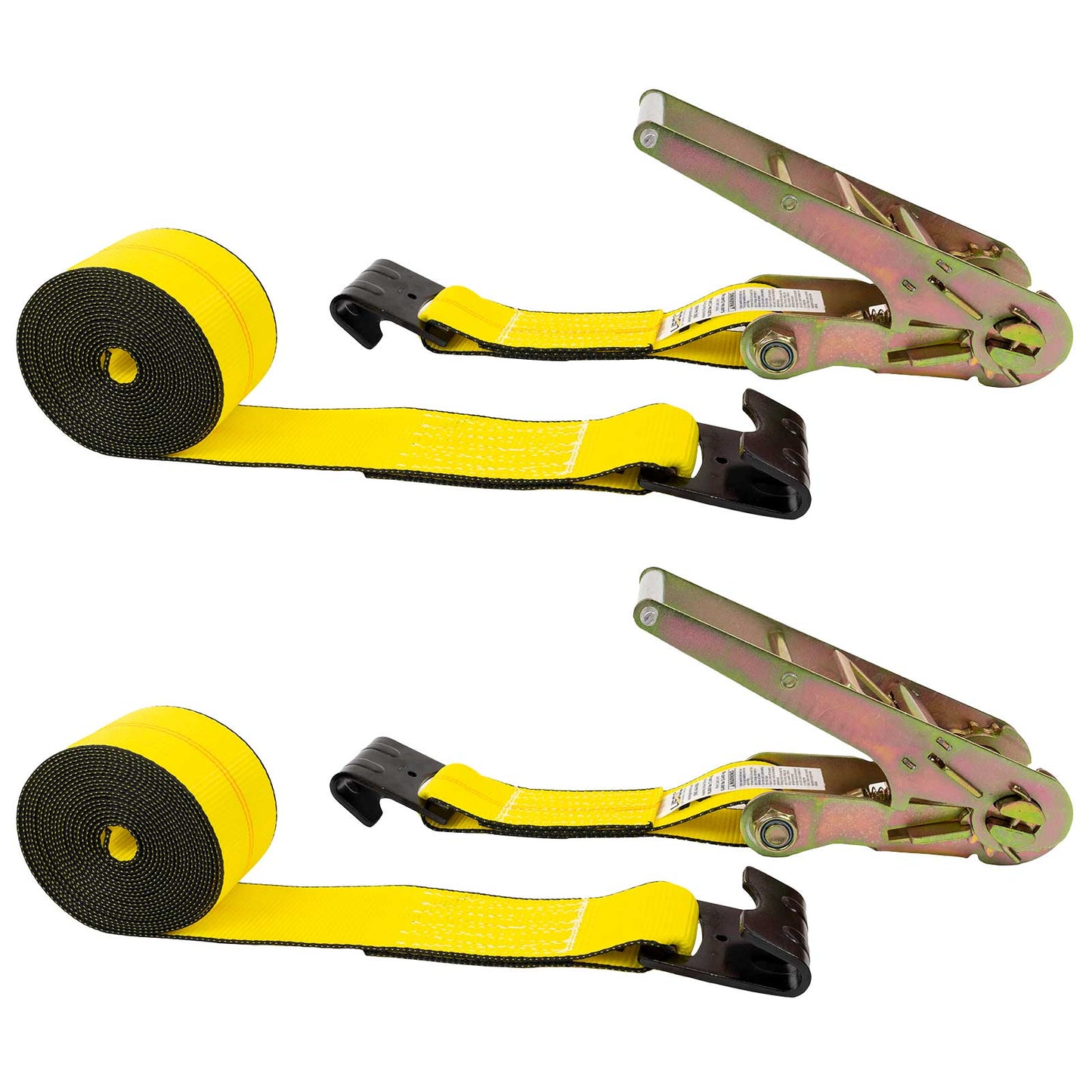 3-x-20-yellow-ratchet-strap-w-flat-hooks Image 1