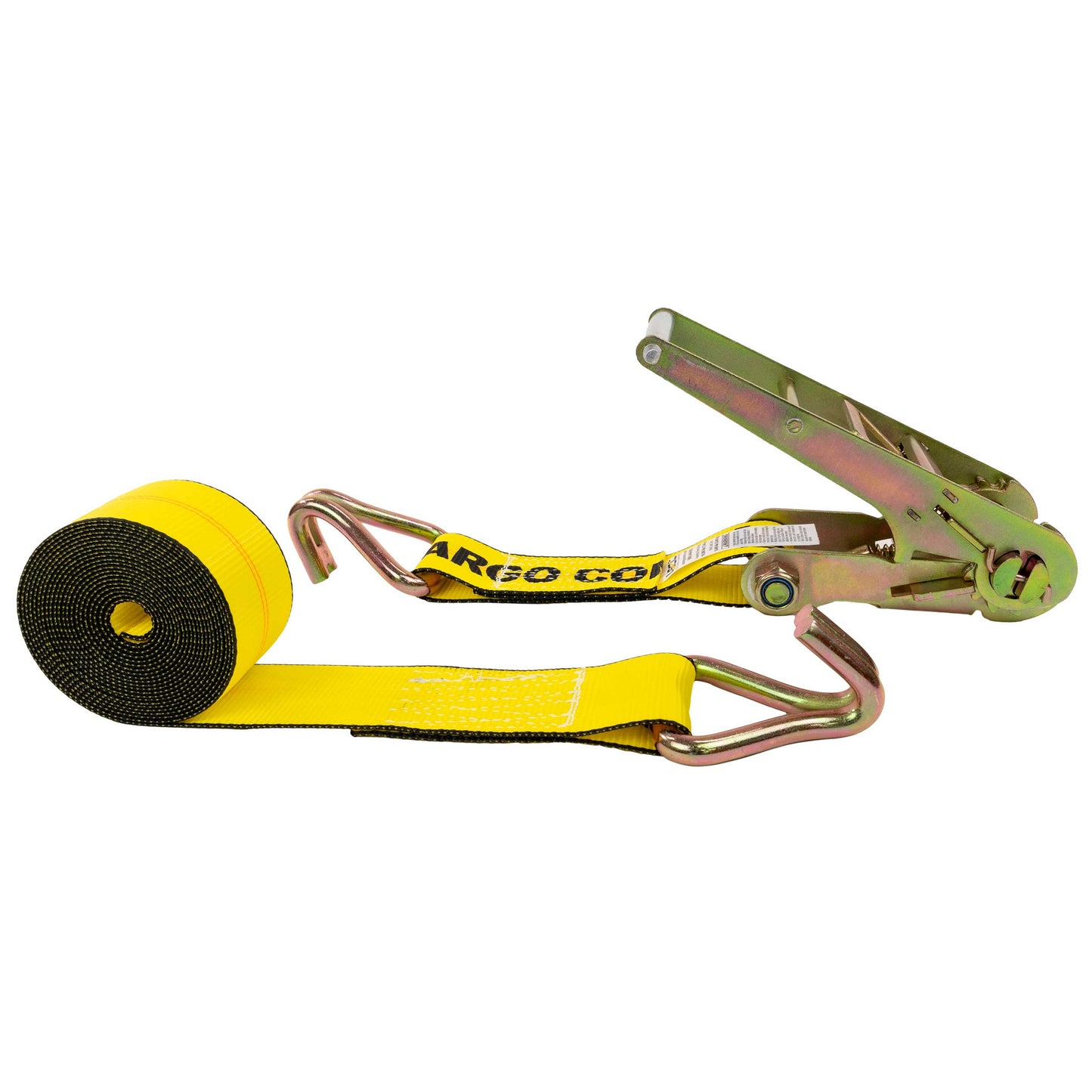 2 X 50' YELLOW Ratchet Strap w/ Double J Hook