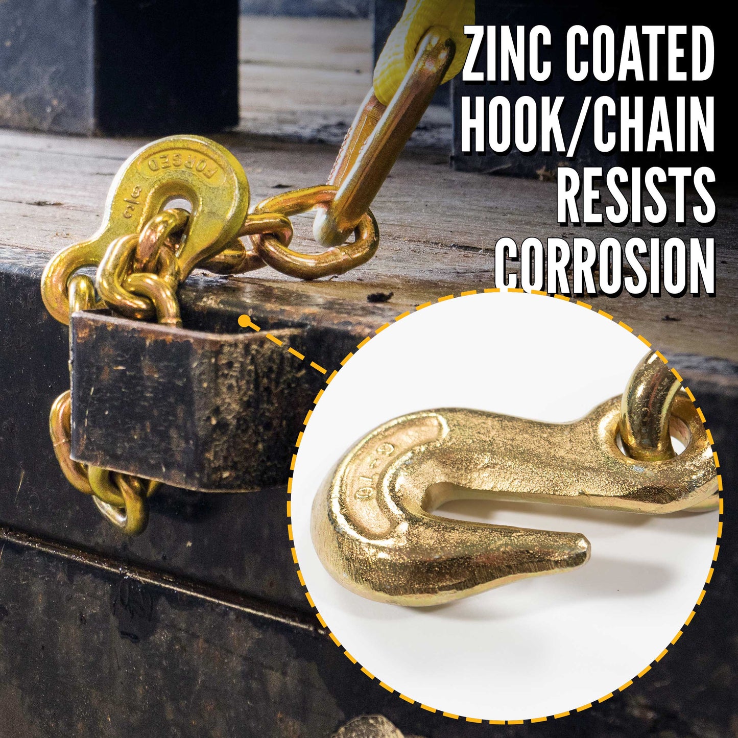 3" x  20' Winch Strap with Chain Extension