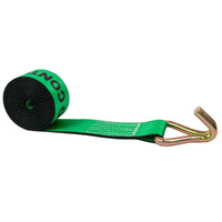 3" X 20' Winch Strap with Wire Hook | Green