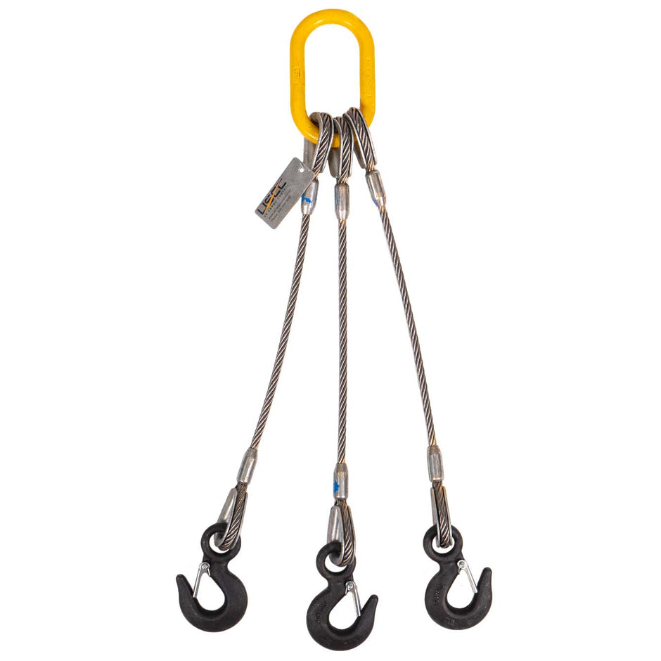 3 Leg Wire Rope Slings | Wire Rope 3 Leg Bridle Sling | USCC