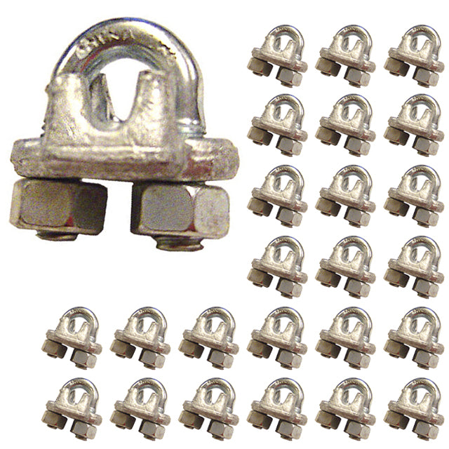 3/16" Galvanized Drop Forged Wire Rope Clips (25 pack)