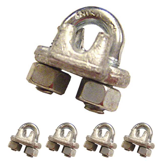 3/4" Galvanized Drop Forged Wire Rope Clips (5 pack)
