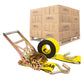 4" x 20' Gear-Driving Reverse-Action Ratchet Strap with Wire Hook | Yellow | 90-Pack (Pallet)
