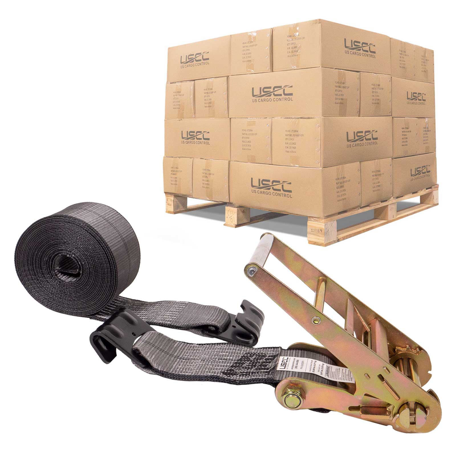 30' BlackLine 4" heavy-duty ratchet strap flat hook defender