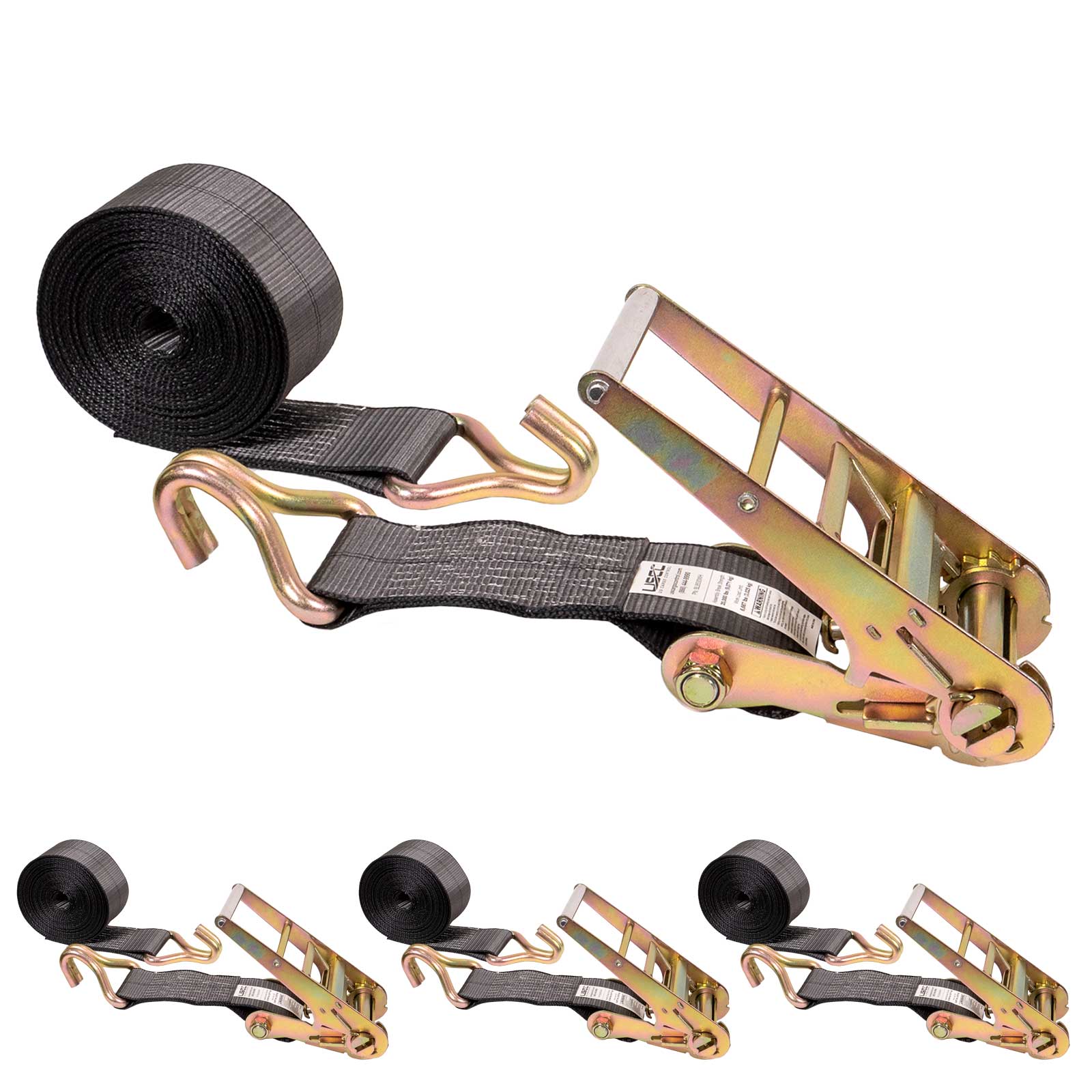 30' BlackLine 4" heavy-duty heavy duty blackline ratchet strap with wire hook