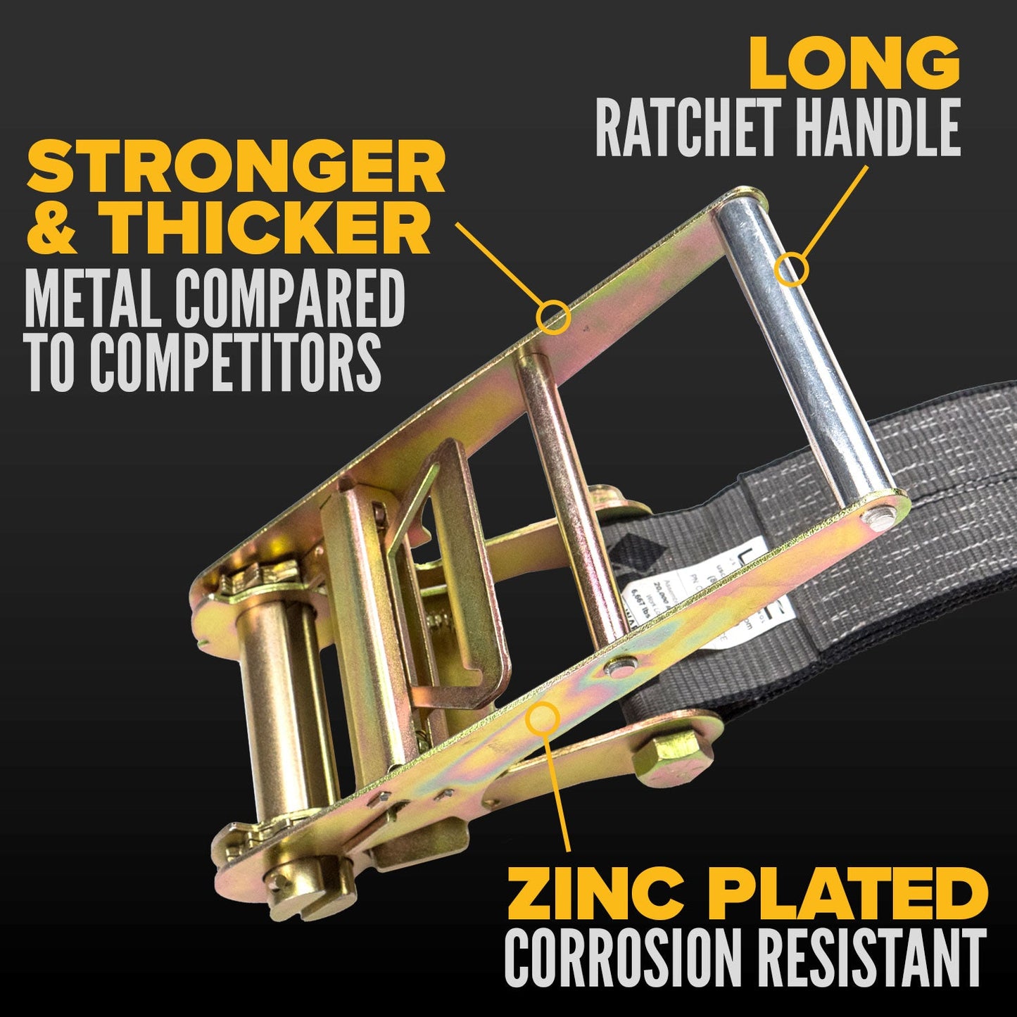 BlackLine 4" x 30' Ratchet Strap with 18" Chain Extensions | 90-Pack (Pallet)