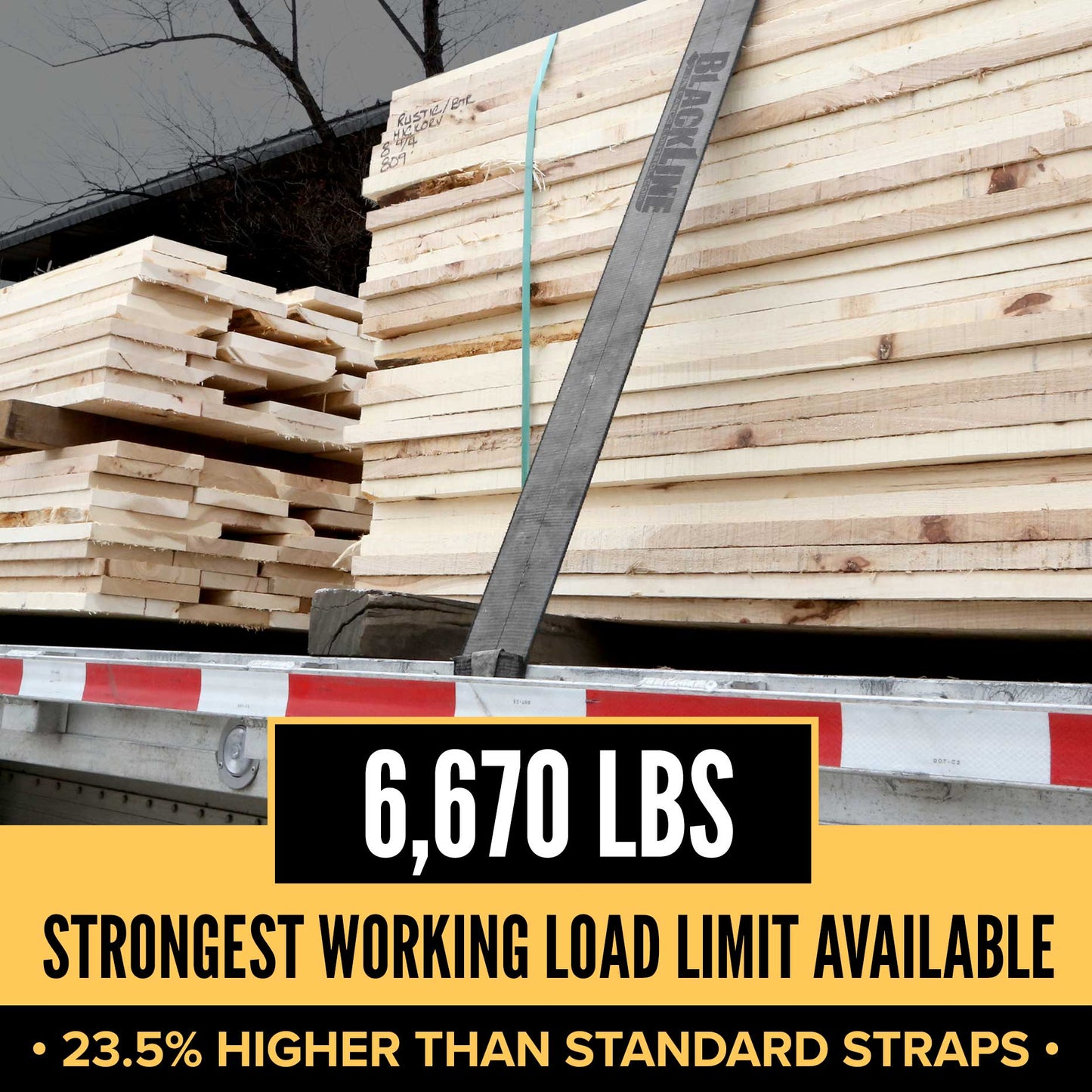 BlackLine 4" x 30' Ratchet Strap with Wire Hooks