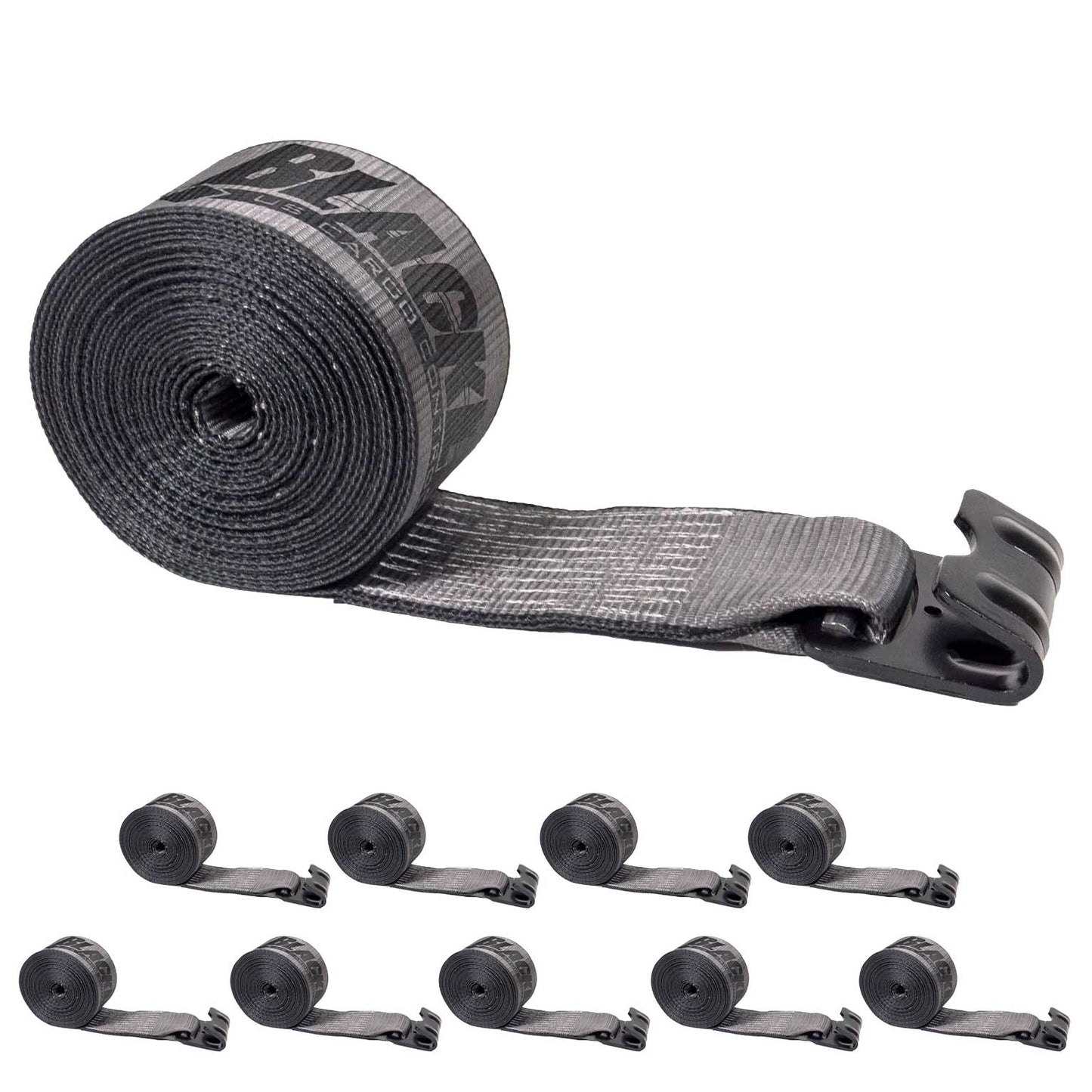 27' BlackLine 4" heavy-duty heavy duty blackline winch strap with flat hook