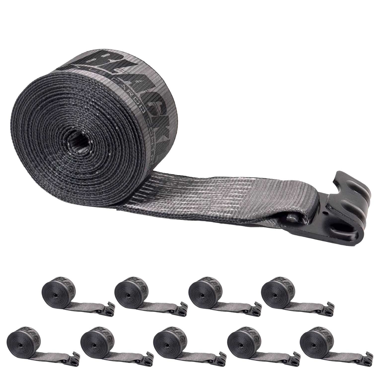 27' BlackLine 4" heavy-duty heavy duty blackline winch strap with flat hook